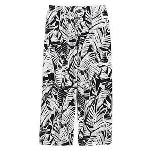 Banana Republic Black & White Tropical White Leg Cropped Pants